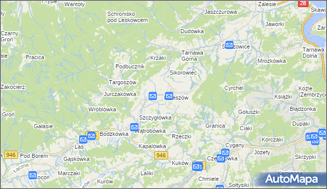 mapa Krzeszów gmina Stryszawa, Krzeszów gmina Stryszawa na mapie Targeo