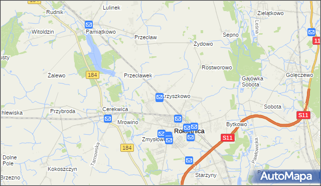 mapa Krzyszkowo, Krzyszkowo na mapie Targeo