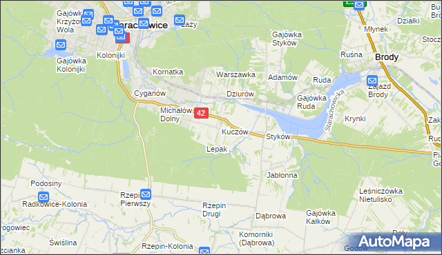 mapa Kuczów, Kuczów na mapie Targeo