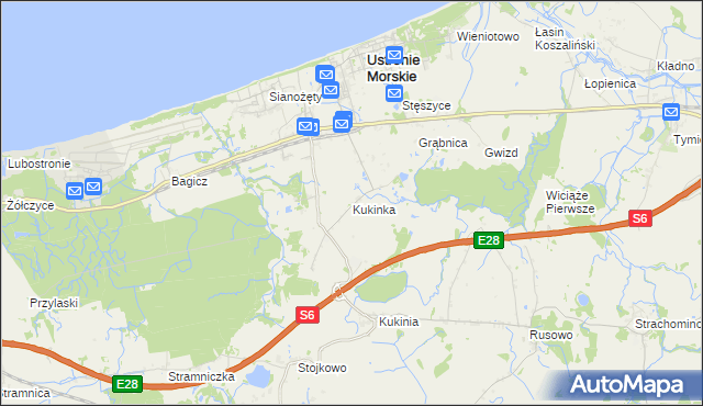 mapa Kukinka, Kukinka na mapie Targeo