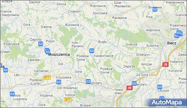 mapa Kwiatonowice, Kwiatonowice na mapie Targeo