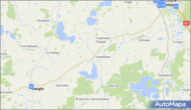 mapa Kwiecewo, Kwiecewo na mapie Targeo