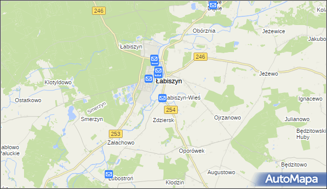 mapa Łabiszyn-Wieś, Łabiszyn-Wieś na mapie Targeo