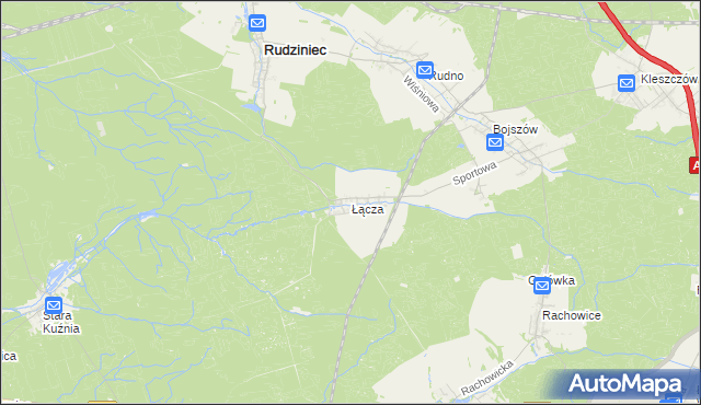 mapa Łącza, Łącza na mapie Targeo