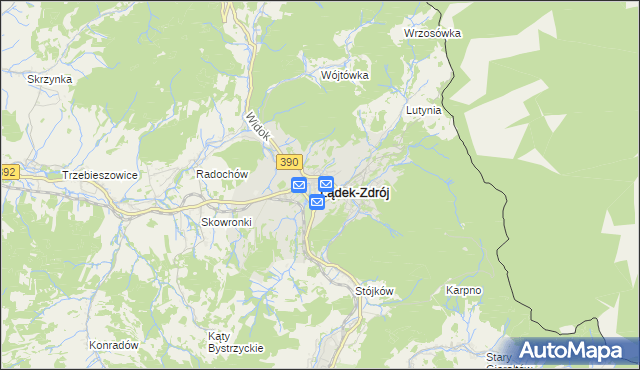 mapa Lądek-Zdrój, Lądek-Zdrój na mapie Targeo