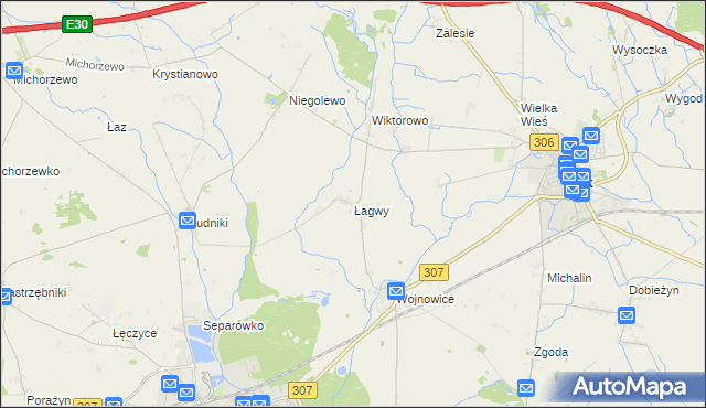 mapa Łagwy, Łagwy na mapie Targeo