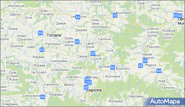 mapa Łąkta Górna, Łąkta Górna na mapie Targeo