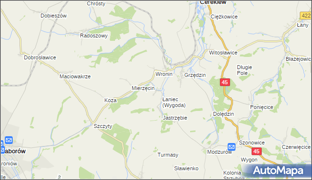 mapa Łaniec, Łaniec na mapie Targeo