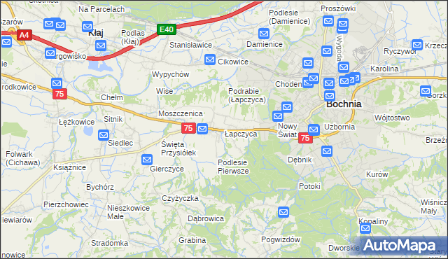 mapa Łapczyca, Łapczyca na mapie Targeo
