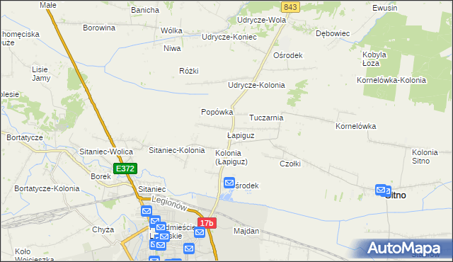 mapa Łapiguz, Łapiguz na mapie Targeo