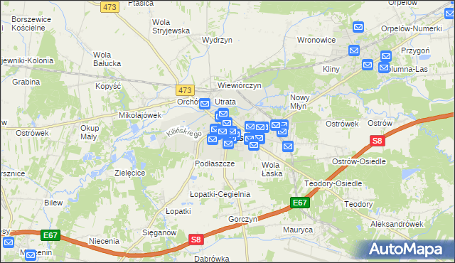 mapa Łask, Łask na mapie Targeo