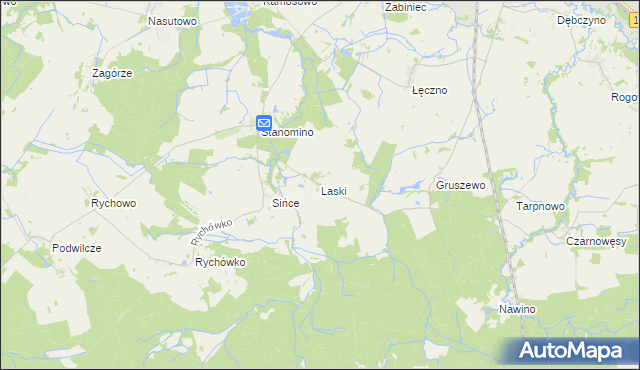 mapa Laski gmina Białogard, Laski gmina Białogard na mapie Targeo