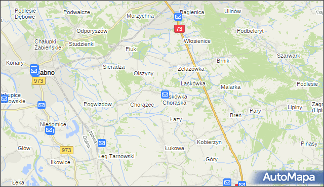 mapa Laskówka Chorąska, Laskówka Chorąska na mapie Targeo