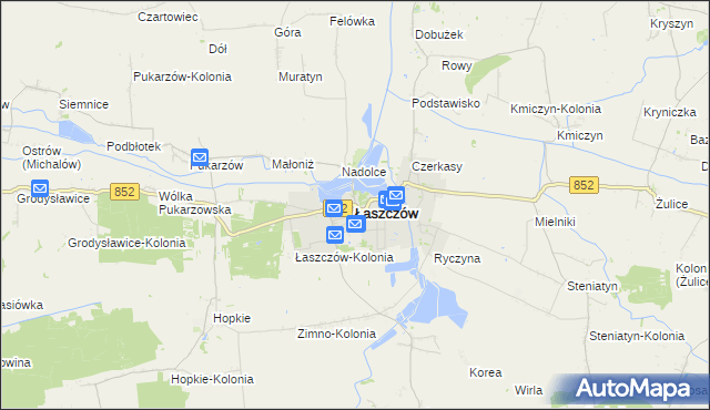 mapa Łaszczów, Łaszczów na mapie Targeo