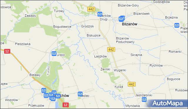 mapa Łaszków, Łaszków na mapie Targeo