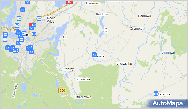 mapa Ławice, Ławice na mapie Targeo