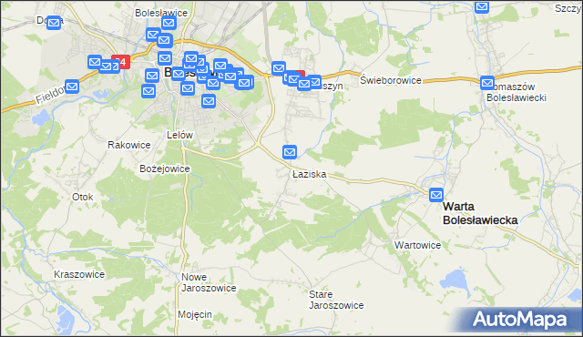 mapa Łaziska gmina Bolesławiec, Łaziska gmina Bolesławiec na mapie Targeo
