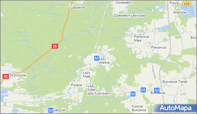 mapa Łazy Wielkie, Łazy Wielkie na mapie Targeo