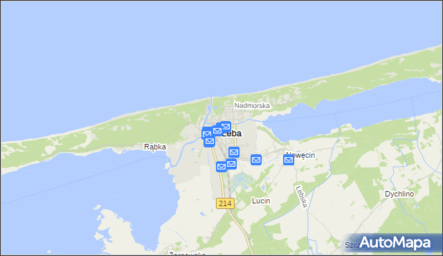 mapa Łeba, Łeba na mapie Targeo