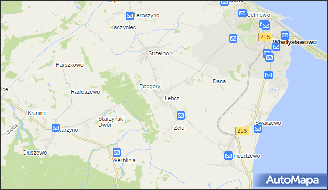 mapa Łebcz, Łebcz na mapie Targeo