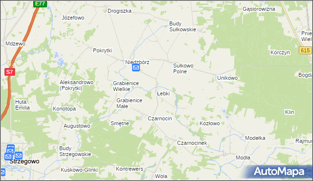 mapa Łebki gmina Strzegowo, Łebki gmina Strzegowo na mapie Targeo