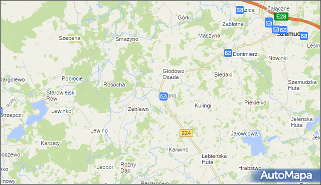 mapa Łebno, Łebno na mapie Targeo