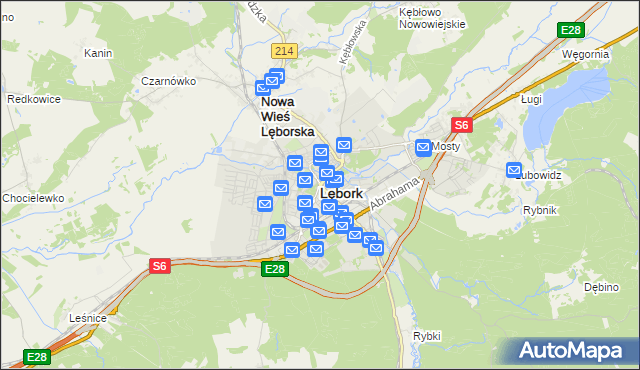 mapa Lębork, Lębork na mapie Targeo