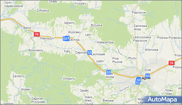 mapa Lechówek, Lechówek na mapie Targeo