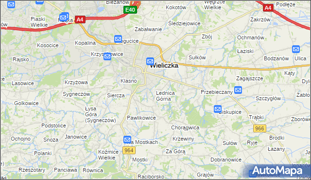 mapa Lednica Górna, Lednica Górna na mapie Targeo
