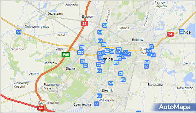 mapa Legnicy, Legnica na mapie Targeo