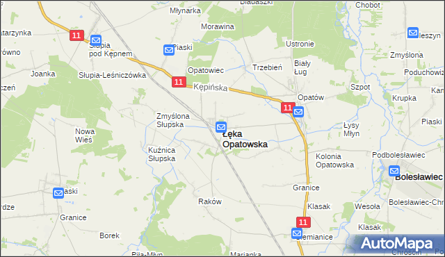 mapa Łęka Opatowska, Łęka Opatowska na mapie Targeo
