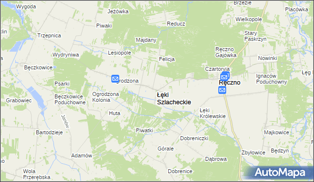 mapa Łęki Szlacheckie, Łęki Szlacheckie na mapie Targeo