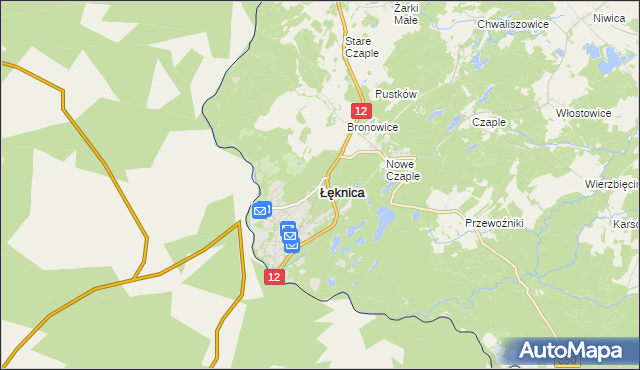 mapa Łęknica powiat żarski, Łęknica powiat żarski na mapie Targeo