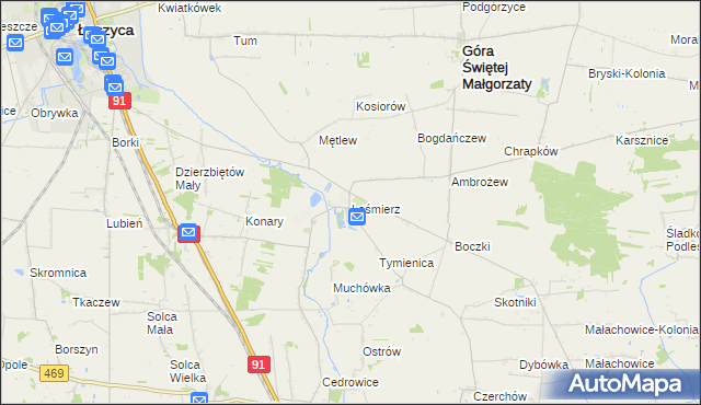 mapa Leśmierz, Leśmierz na mapie Targeo