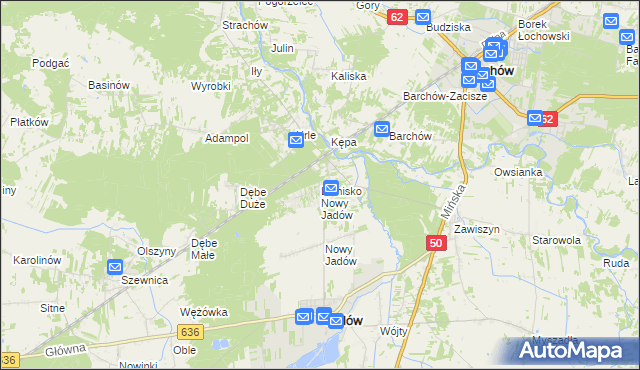 mapa Letnisko Nowy Jadów, Letnisko Nowy Jadów na mapie Targeo