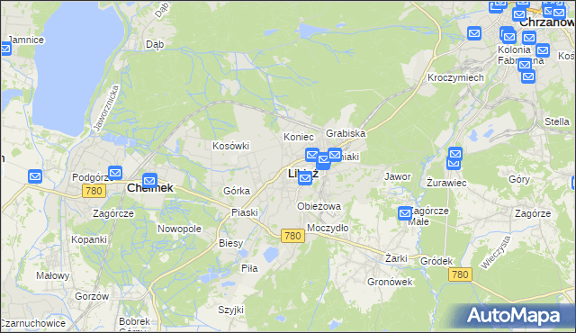 mapa Libiąż, Libiąż na mapie Targeo
