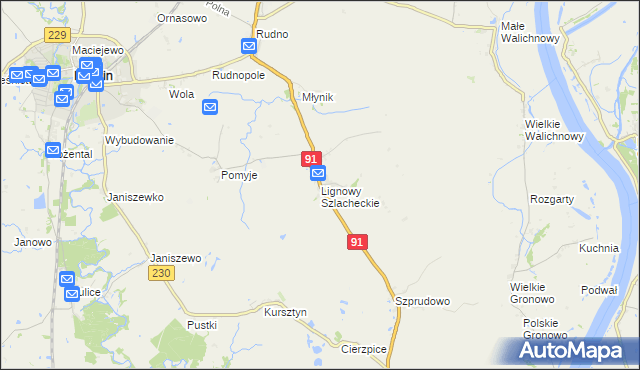 mapa Lignowy Szlacheckie, Lignowy Szlacheckie na mapie Targeo