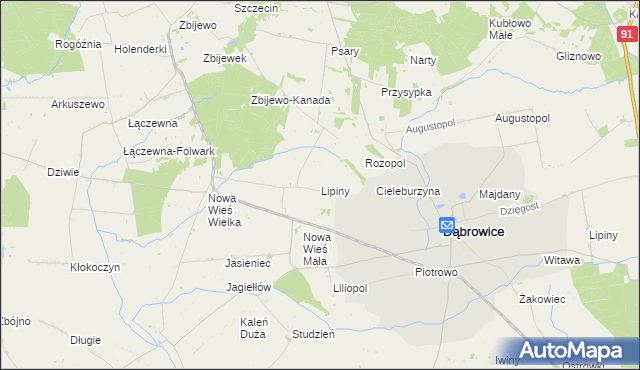 mapa Lipiny gmina Przedecz, Lipiny gmina Przedecz na mapie Targeo