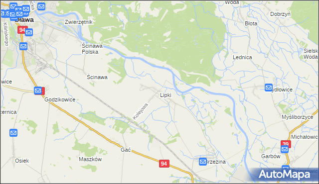 mapa Lipki gmina Skarbimierz, Lipki gmina Skarbimierz na mapie Targeo