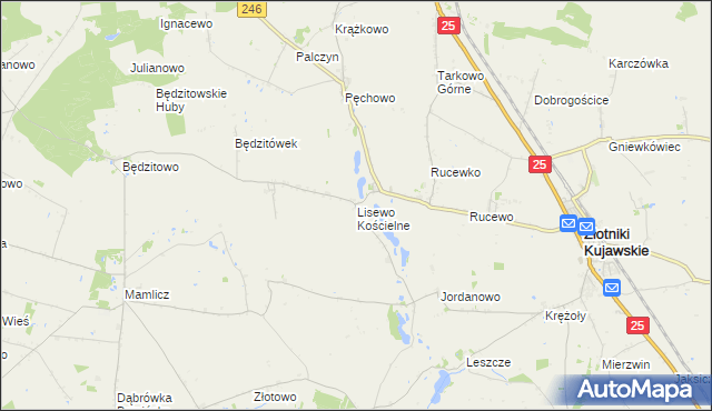 mapa Lisewo Kościelne, Lisewo Kościelne na mapie Targeo