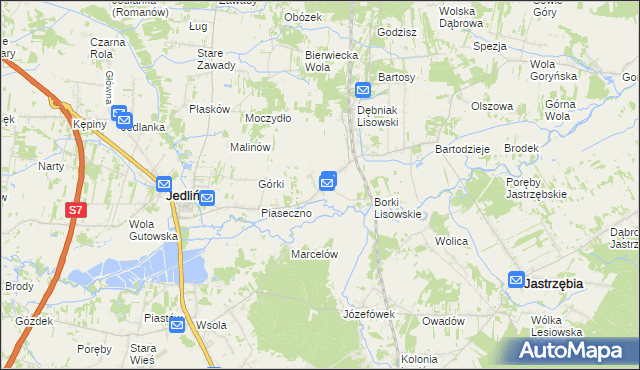 mapa Lisów gmina Jedlińsk, Lisów gmina Jedlińsk na mapie Targeo