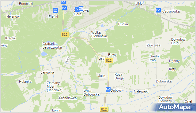 mapa Lisy gmina Biała Podlaska, Lisy gmina Biała Podlaska na mapie Targeo