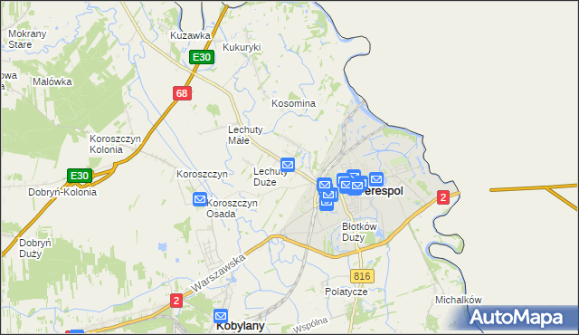 mapa Łobaczew Duży, Łobaczew Duży na mapie Targeo