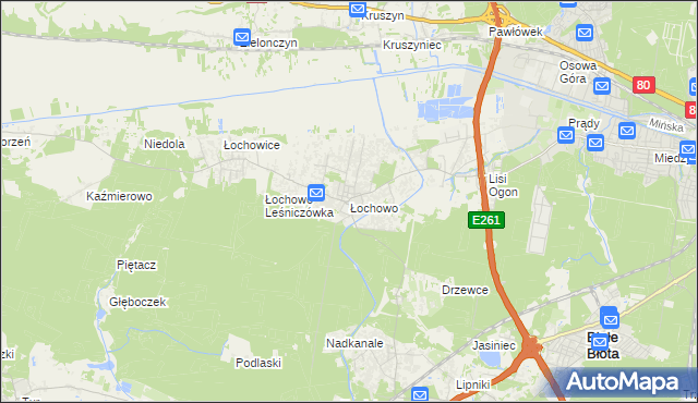 mapa Łochowo, Łochowo na mapie Targeo
