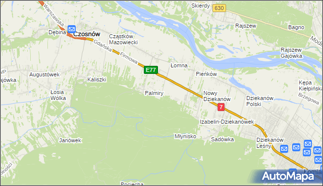 mapa Łomna-Las, Łomna-Las na mapie Targeo