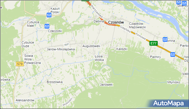 mapa Łosia Wólka, Łosia Wólka na mapie Targeo