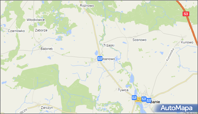 mapa Lubanowo, Lubanowo na mapie Targeo