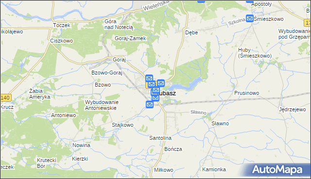 mapa Lubasz powiat czarnkowsko-trzcianecki, Lubasz powiat czarnkowsko-trzcianecki na mapie Targeo