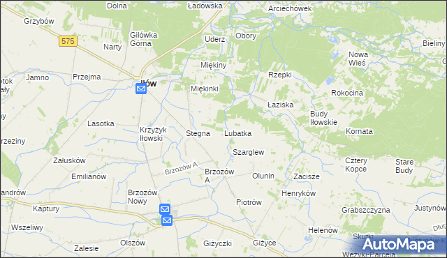mapa Lubatka, Lubatka na mapie Targeo