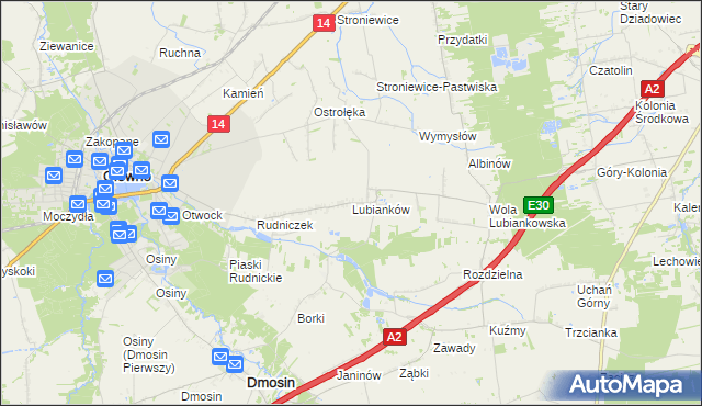 mapa Lubianków, Lubianków na mapie Targeo